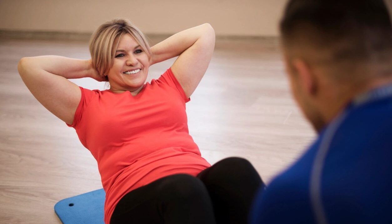 a woman exercising